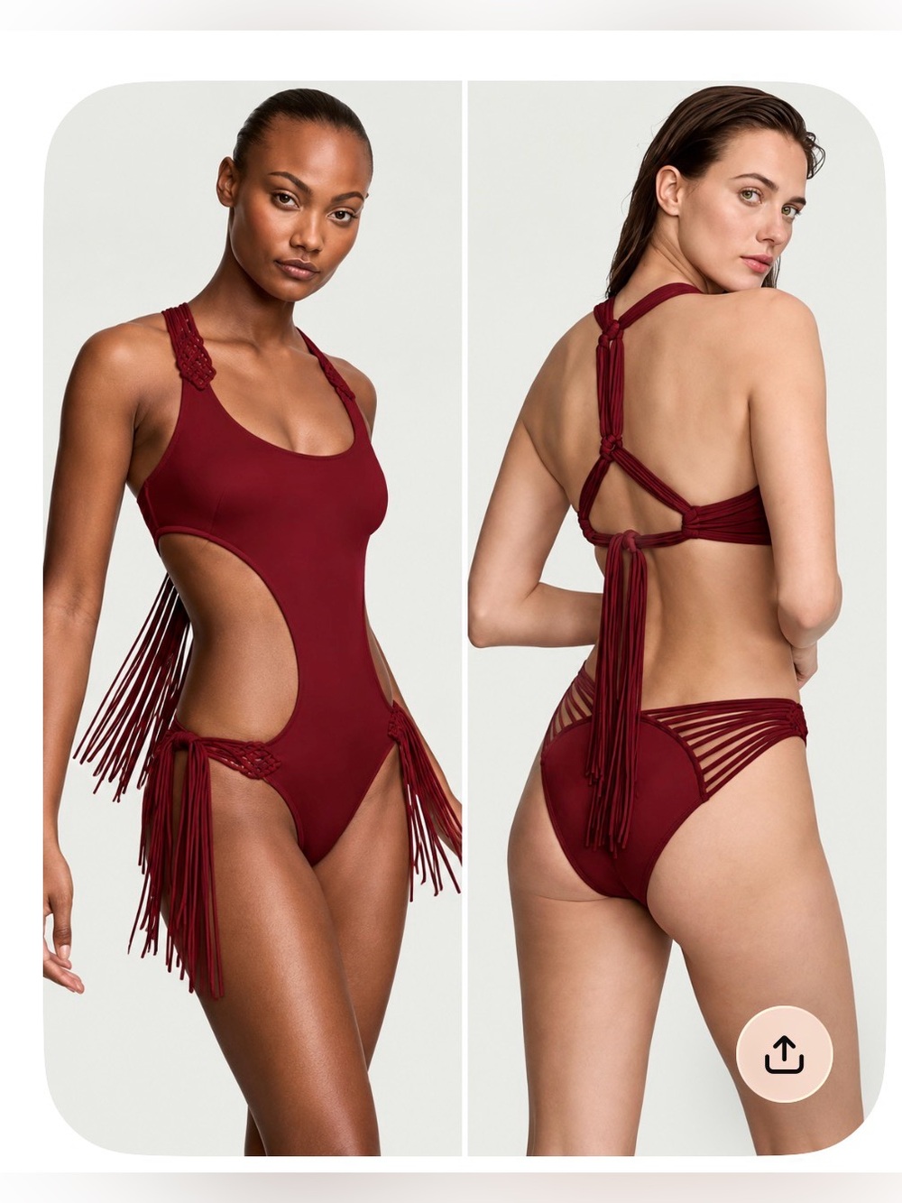 Victoria’s Secret VS vintage 2014 Macrame Fringe Monokini One Piece Swimsuit S